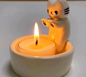 Kitten Candle Holder Cute Cat Candlestick Creative Aromatherapy Candle Holder