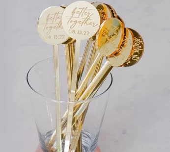 50pcs Personalised Round Drink Stirrers Wedding Decorations